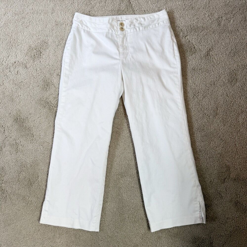 Banana Republic Women's Harrison Lined Stretch Ankle Trouser Sz 4 Petite White